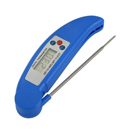 Patio Grill Designs Kitchen Food Digital Electron Probe Thermometer Folding Grilled Meat and Fish Baking Thermometer blue ()