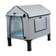 thumbnail image 3 of Caseta para gatos con calefacción y almohadilla térmica para exteriores, nido resistente al viento, extraíble, elevada, para parques, balcones y gris L, 3 of 10