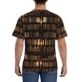 thumbnail image 3 of Bixox Men's Bookshelves Printed Short Sleeve Skinny Athletic T-Shirt, 3 of 6