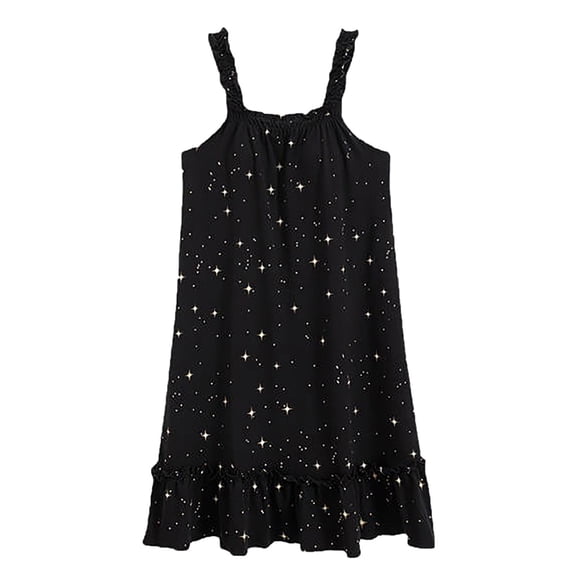 HomeGardon,Nightgowns for Women Women's Sleepwear,Camisole Nightgown Cotton Teenage Women's Sleepwear Mid Length with Chest Cushion Dress Summer Home Wear,M-XXL