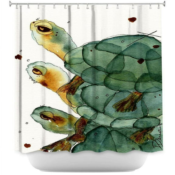 Shower Curtains - DiaNoche Designs by Dawn Derman - Turtle Crush