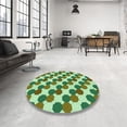 thumbnail image 4 of Ahgly Company Tapis d'Intérieur Ronds Transitionnels Vert Pâle Lavables à la Machine, 6 Pieds Rond, 4 of 7