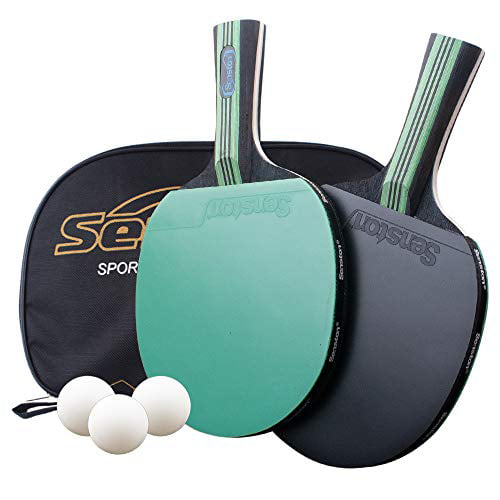 Senston Table Tennis Rackets Set Professional Table Tennis Bats with 3 Balls, 
