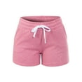 thumbnail image 5 of MixMatchy Women's Solid French Terry White Piping Comfy Shorts, 5 of 6