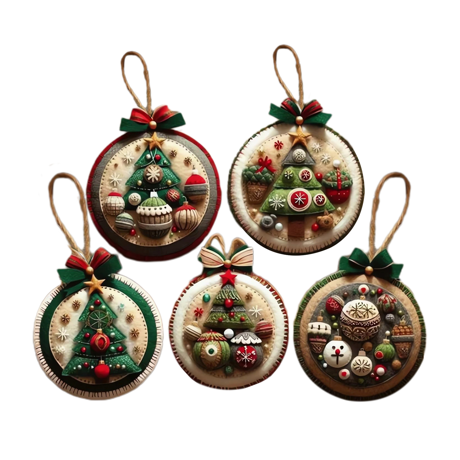 Dserfhy DIY Christmas Felt Patch Kit Holiday Craft Set with Pre-Cut Felts Sheet Handmade Fabric Sewing Crafting Supplies for Tree Home Decor