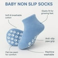 thumbnail image 2 of Kids Non Slip Socks – 5 Pack for Toddlers Ages 3–5 Years  Grippy Cotton Socks for Boys & Girls Red Mandarin  Blue, 2 of 5