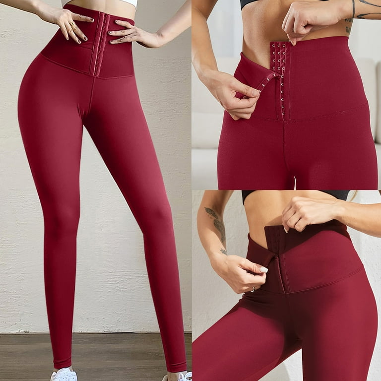 HAPIMO Sales Women's Tunic Yoga Pants High Waist Tummy Control Plush Workout  Pants Hip Lift Tights Stretch Slimming Running Yoga Leggings for Women  Black M 