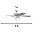 thumbnail image 4 of Portage Bay 52" Stannor Ceiling Fan Indoor Light Kit w/ 3 Bulbs, Brushed Nickel, 4 of 10