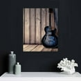 thumbnail image 4 of Creowell  Black and White Guitar Wall Art Wooden Background Canvas Paintings Vintage Music Home Decor  Posters Prints for Bedroom Living Room Framed Ready to Hang 16x20 in/12x16 in, 4 of 4