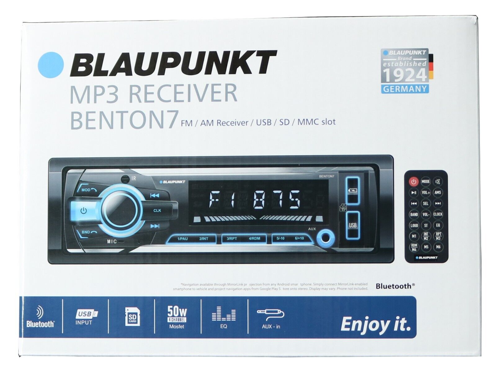 Blaupunkt 1-Din MP3 Car Audio Bluetooth Receiver + 4x Pioneer TS-F1634R 6.5" Bundle - image 3 of 5