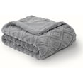 thumbnail image 4 of EVERGRACE Jacquard Boho Sherpa Fleece Throw Blanket for Couch, Super Soft Cozy Fuzzy Plush Blankets for Winter, Reversible Thick Warm Blanket for Bed, Sofa, Living Room, Grey, 60'' x 80'', 4 of 7