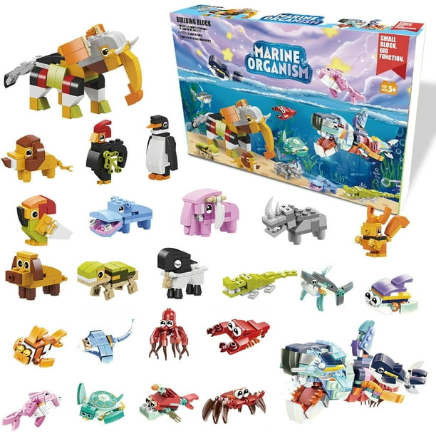 Calendar 2024 with Insect Building Blocks for Kids, 24 Days Christmas