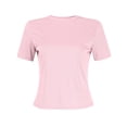 thumbnail image 5 of 3 Pack Cropped Short Sleeve Tops For Women Slim Fitted Athletic Workout Layering Tops Teen Girls Cute Juniors Thermal Basic Tee Fashion Crew Neck Y2k Tight Shirt Pink XXL, 5 of 6
