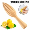 thumbnail image 2 of Rirozkan Wooden Lemon Juicer, Manual Citrus Squeezer, Natural Wood Reamer, Handheld Fruit Press, Kitchen Utensil for Lemons, Limes, Juicing for Home Bar, Fresh Juice, 2 of 8