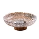thumbnail image 1 of Frutero de vidrio texturizado con base de madera, plato decorativo for servir frutas, aperitivos y vajilla., 1 of 8