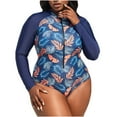 thumbnail image 2 of Feimerou Womens Plus Size Swimsuit One Piece Tummy Control Bathing Suit Modest Curvy Zipper Full Coverage Slimming Wetsuit Surfing Swimwear Valentine'S Day Gifts, 2 of 8