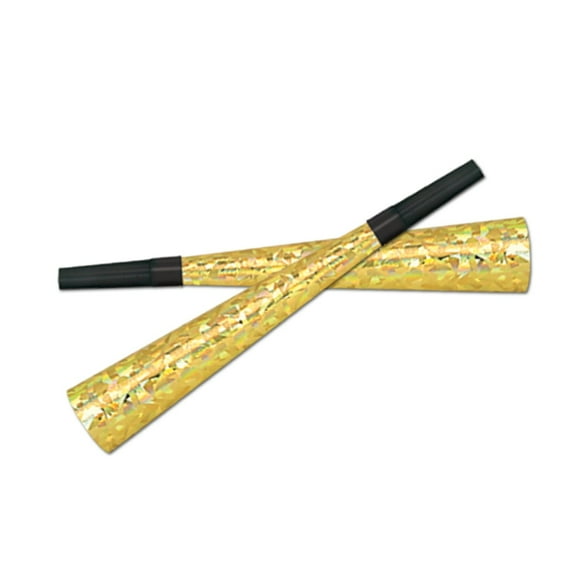 Beistle Club Pack of 100 Swingin' Gold Foil Party Trumpets Horns 9"