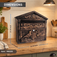Retro Bird Wall Mount Locking Mailbox, Large Capacity Rust-proof ...