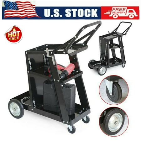 

Welding Cart Practical Welder Welding MIG TIG ARC Cart Plasma Cutter Storage for Tanks Handle