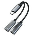 thumbnail image 1 of USB C Splitter with PD 60W Fast Charging - Enhanced Audio and Convenient Power Delivery，TA2H-R2L60 【Gray】, 1 of 5