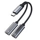 thumbnail image 1 of Divisor USB C con carga rápida PD 60W: audio mejorado y entrega de energía conveniente, TA2H-R2L60 【Gris】, 1 of 5