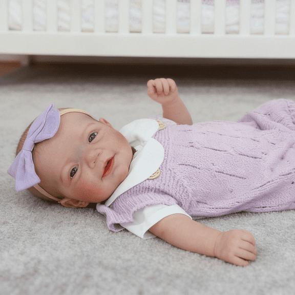 iCradle Lovely Smiling Lifelike Reborn Baby Dolls Girl 19 Inch 48cm Realistic Newborn Babies Handmade Cloth Body Painted Hair Blue Eyes without Eyelashes Gift for Kids 3 