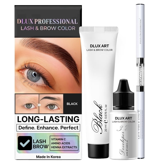 Kit de color para cejas DLUX PROFESSIONAL negro de larga duración