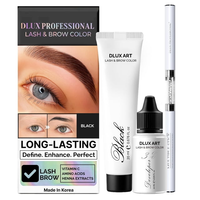 Kit de color para cejas DLUX PROFESSIONAL negro de larga duración