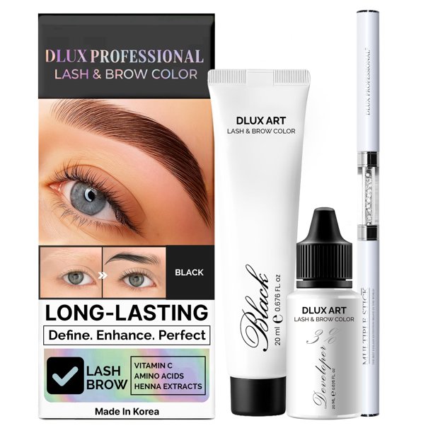 Kit de color para cejas DLUX PROFESSIONAL negro de larga duración
