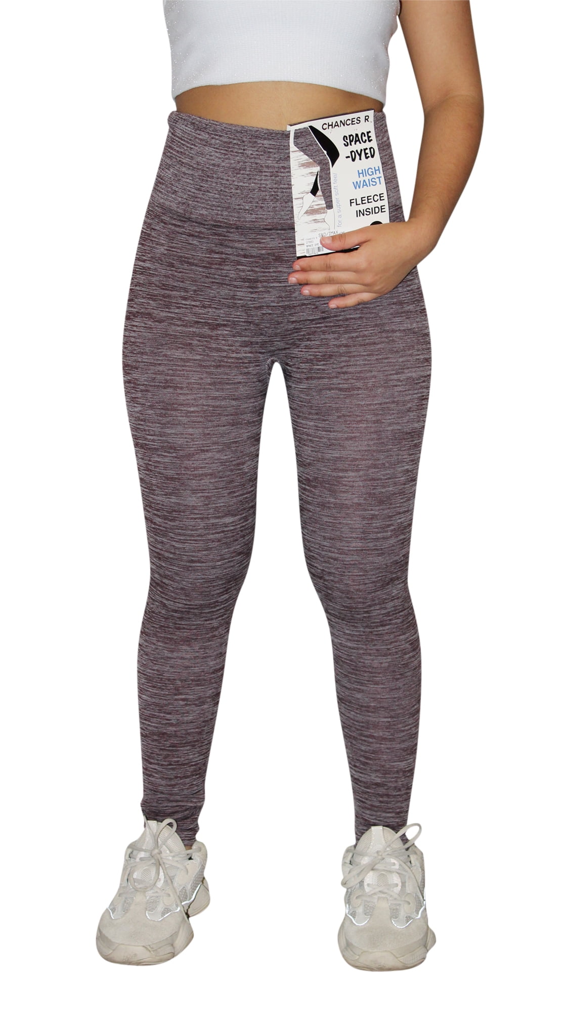 Hi Waisted Fleece Lined Leggings WINE 