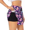 thumbnail image 1 of Balery Skull mushroom colorful cute Pantalones cortos deportivos para mujer con forro y dos bolsillos, elásticos, para entrenamiento, gimnasio, yoga-X-Large, 1 of 7