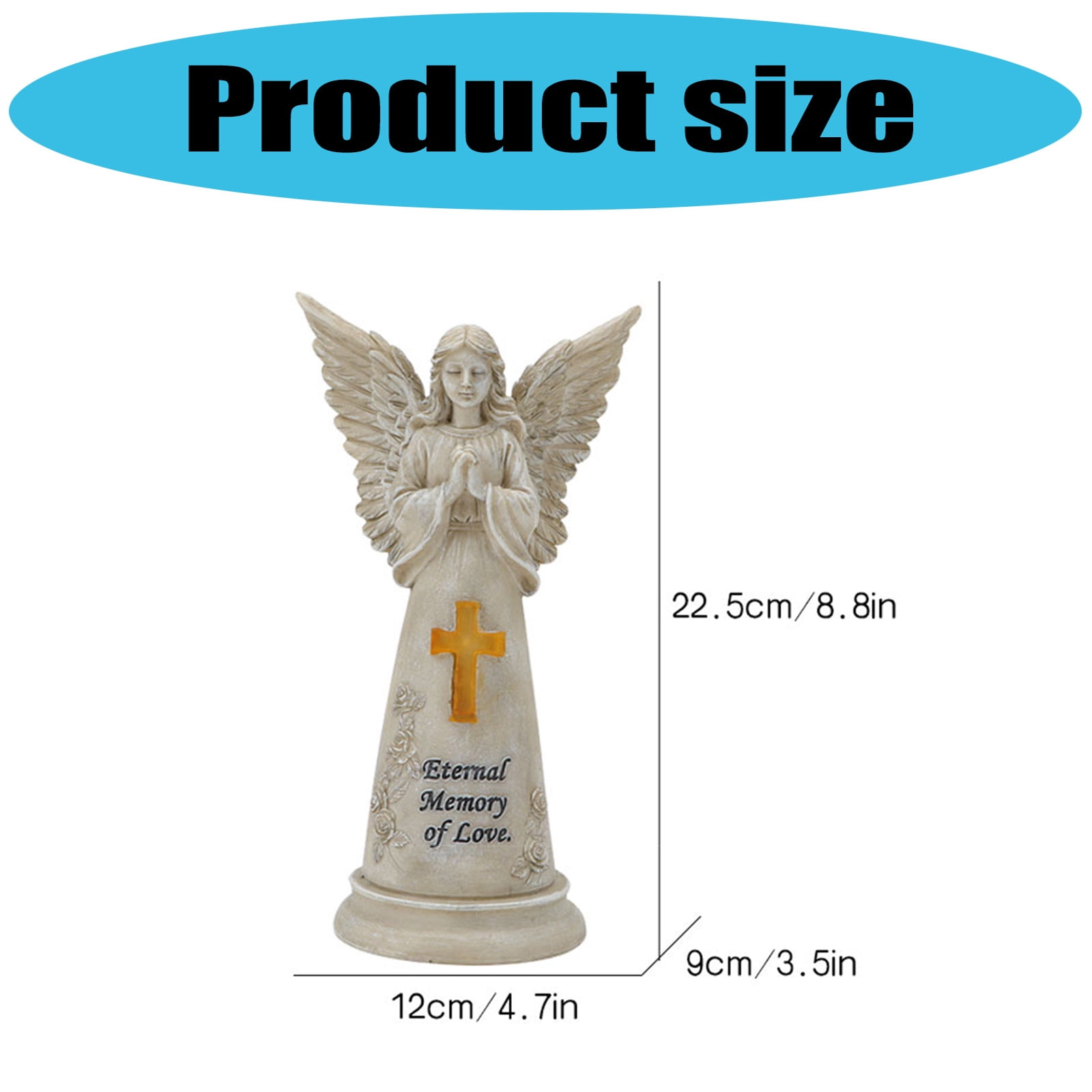 Angell Statue Garden Decors Solar Angell Figurine Praying Angles Gardens Memorial Sculpture Waterproof Angles Sculptures