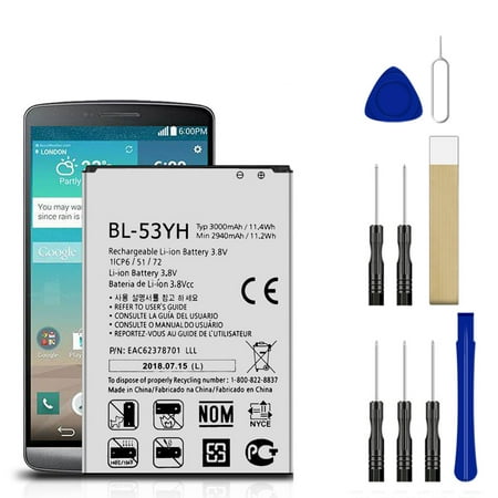 Replacement Battery BL-53YH EAC62378701 For T-Mobile LG G3 D851 Tool