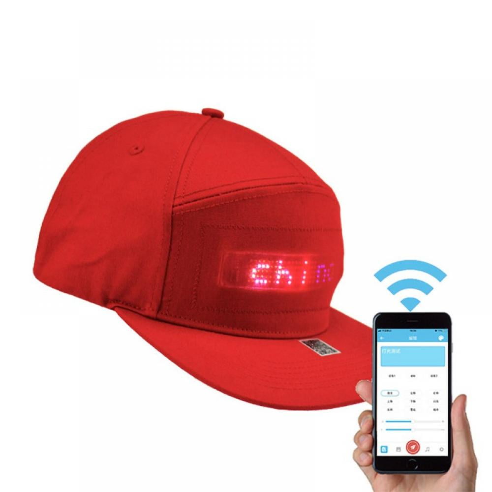 Led Display Cap Smartphone Controlled LED Hat with LED Screen Light ...