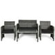 thumbnail image 3 of Juego de muebles de patio de Mimbre PE tejido a mano 4 piezas con Cojines Costway Negro, 3 of 3
