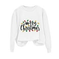 thumbnail image 4 of TTUHYWXI Women's Merry Christmas Oversized Pullover Sweatshirt With Lights - Holiday Xmas Sweater Top (White, L), 4 of 6