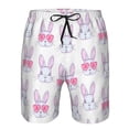 thumbnail image 4 of Kdxio Heart Rabbit Pattern Mens Casual Shorts - Drawstring Summer Beach Sports Shorts for Men, 4 of 9