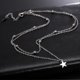 thumbnail image 2 of KKjoy Star Pendant Necklace for Women Silver Color Stainless Steel Beads Double Chain Collars Minimalist Jewelry Accessories New, 2 of 5