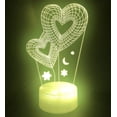 thumbnail image 2 of YSITIAN 3D Love Heart Night Light Lamp Illusion 7 Color Changing Touch Switch Table Desk Decoration Lamps Gift with Acrylic Flat ABS Base USB Cable Toy E1116-64, 2 of 5