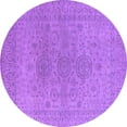 thumbnail image 1 of Ahgly Company Indoor Round Oriental Purple Industrial Area Rugs, 3' Round, 1 of 4