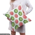 thumbnail image 4 of Watermelon Fabric by the Yard Upholstery, Watercolor Style Tropical Fruit Pattern Cut in Half Fresh Summer Taste, Decorative Fabric for DIY and Home Accents, 10 Yards, Green Coral White by Ambesonne, 4 of 4