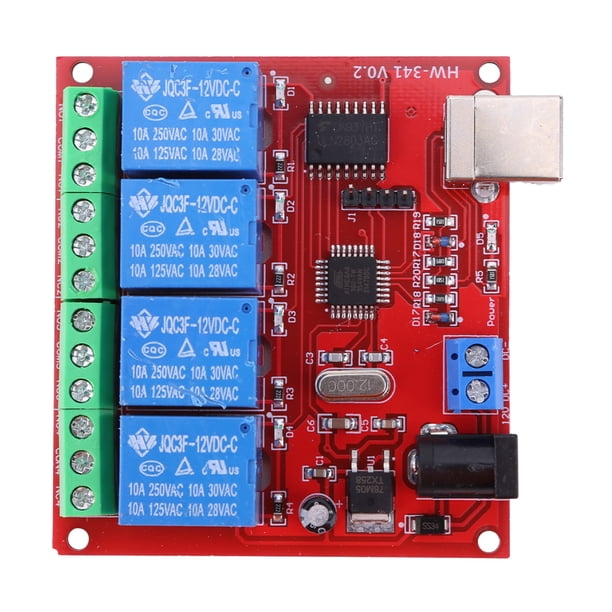 【HW-341】Módulo relé sin controlador interruptor control USB computadora PC (4S 12V)
