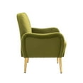 thumbnail image 3 of Velvet Accent Chair,Upholstered Single Sofa Chair with Padded Seat Cushion and Backrest,Lounge Chair with Golden Metal Legs,Armchair for Office/Bedroom/Dining Room, 3 of 7