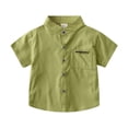 thumbnail image 3 of YUEHUA boys tee shirts size 8 Boys Casual Shirt Short Sleeve Fashion Solid Color Top For Toddler Kids Summer Beach School Party Outfit 2 9 Years, 3 of 5
