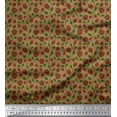 thumbnail image 1 of Soimoi polyester Crepe Fabric Leaves & Rose Floral Print Fabric by the Yard 52 Inch Wide, 1 of 3