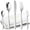 Silver, variant on COPOTI Silverware Set 20 Piece For 4 People, Modern Stainless Steel Knife Fork Spoon Flatware Set.