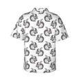 thumbnail image 3 of Balery Black Squirrel Print Men's Hawaiian Shirts Short Sleeve Beach Shirt Relaxed Fit Vacation Button Down Shirts-3X-Large, 3 of 9