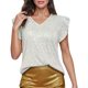 thumbnail image 2 of mfyjkho Camisetas Sin Mangas De Talla Grande, Camisola De Lentejuelas Con Cuello Redondo Y Tirantes Para Fiesta Para Mujer, Blusa Con Dobladillo Con Volantes Inclinados Tops Casuales Para Mujer M, 2 of 9