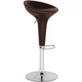 thumbnail image 3 of Set of 4 Alpha "Leather" Contemporary Bombo Style Adjustable Barstool - Coffee Baseball Stitch, 3 of 7
