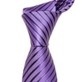 thumbnail image 4 of Set de corbatas Barry.Wang de seda lavanda, 150 cm, tejido a rayas, 4 of 7